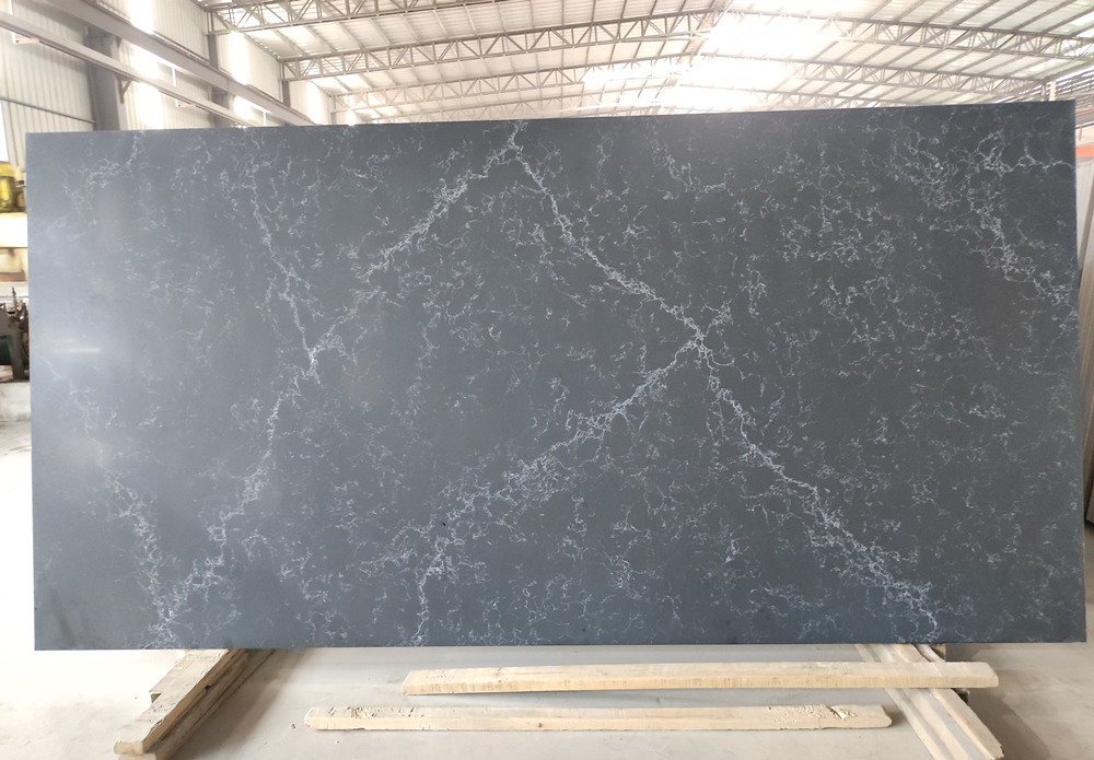 Black and White Quartz | Black Stone Worktop | VW6187-B