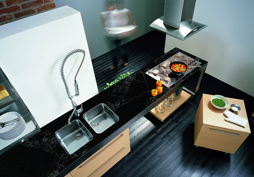 Black And White Quartz Countertops | Dark Quartz Countertops | 8005B 