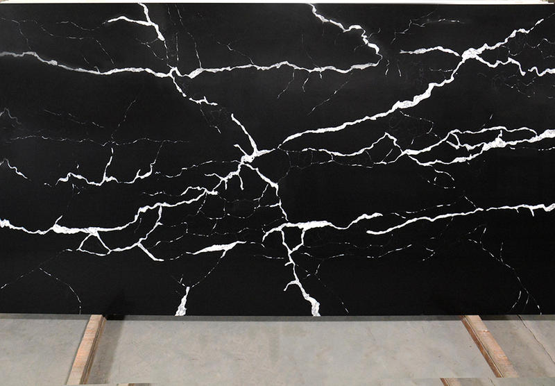 Black Quartz with White Veins | Quartz Benchtops | 8113