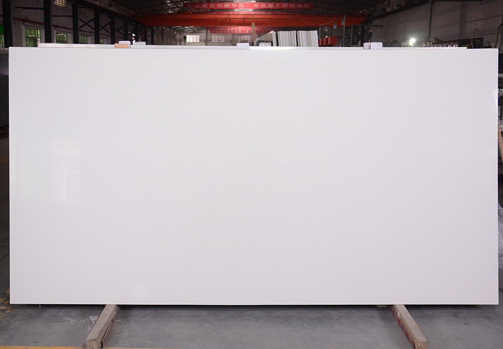 Arctic White Quartz Countertop | White Stone Worktop | VV2024