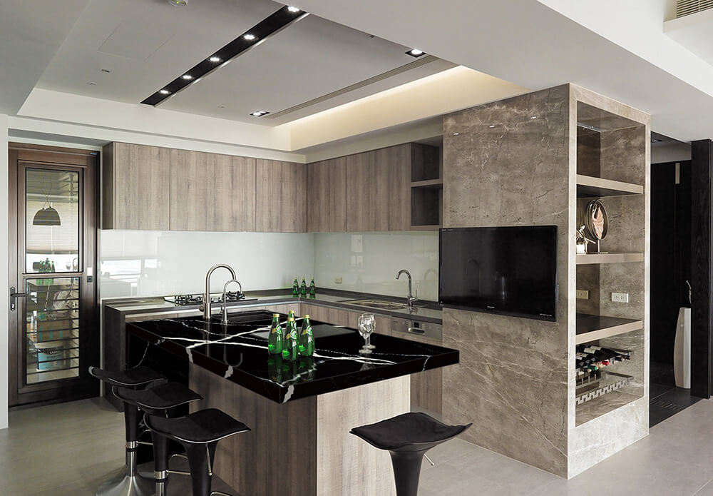 Black and White Quartz Countertops | Thin Quartz Slab | 8012