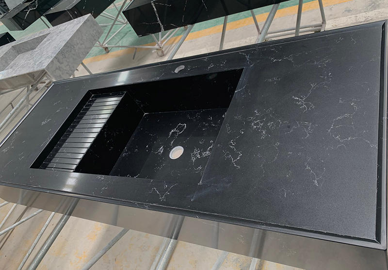 Black Carrara Quartz | Prefabricate Quartz Countertops | VV156A