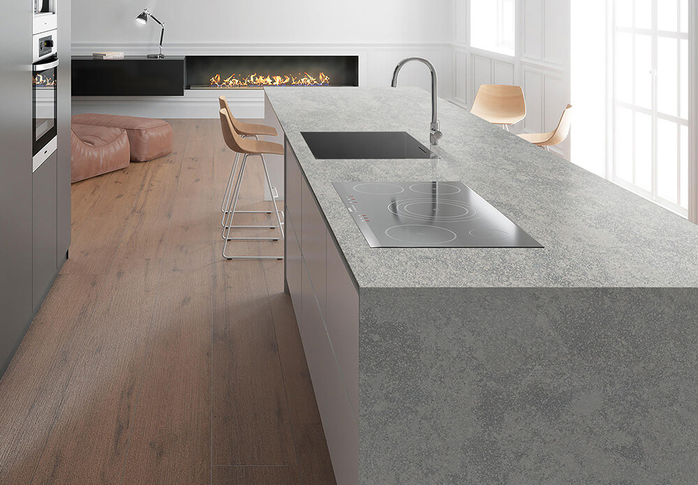 Quartz That Looks Like Concrete | Honed Quartz Countertops | 8026L